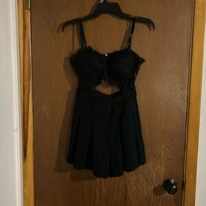 Black crop top roomper